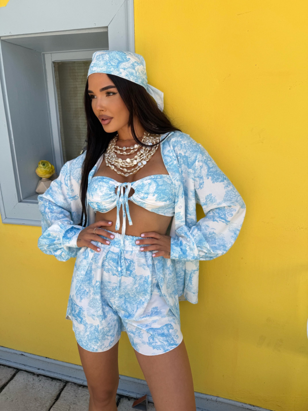 Къси панталонки Palmology Sky Blue