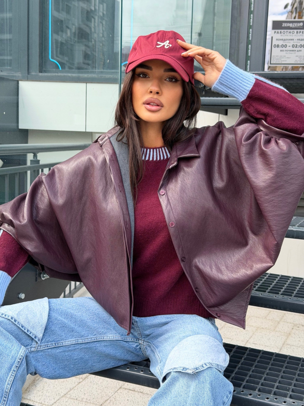 Кожена риза Fiorenza Burgundy