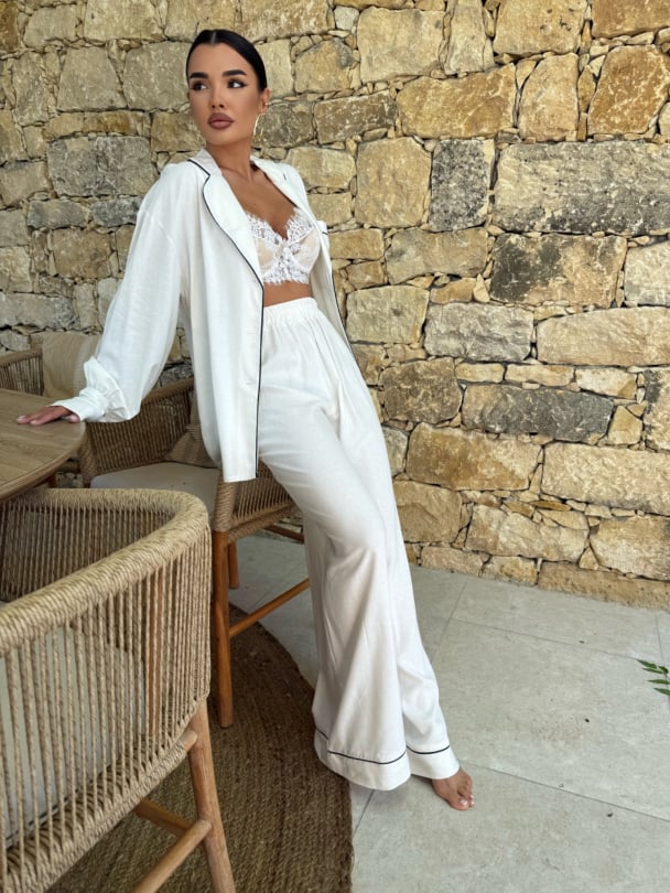 Панталон лен Belluna Milky