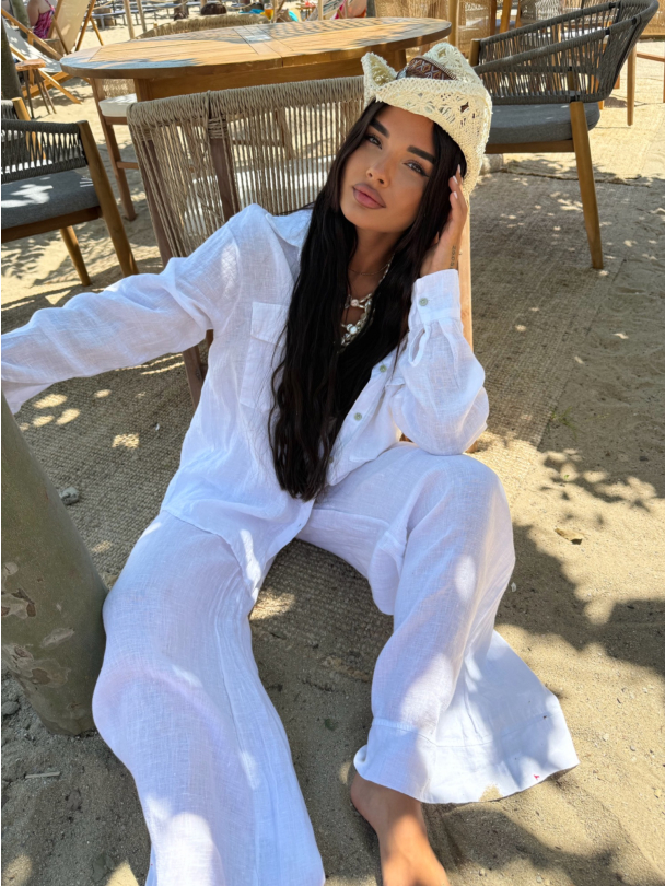 Панталон лен Paros Coconut