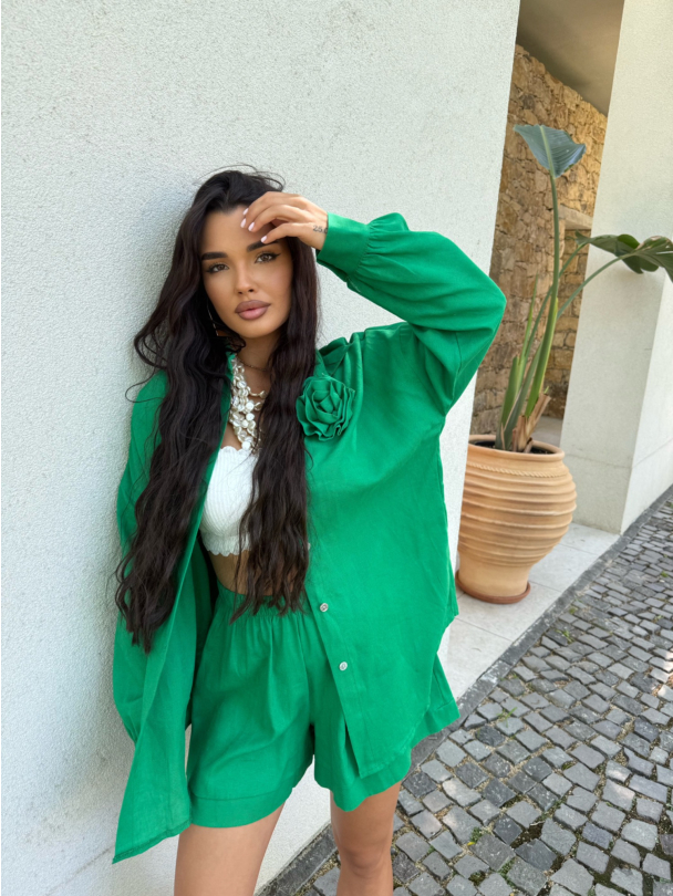 Риза лен Azaria Palm Green
