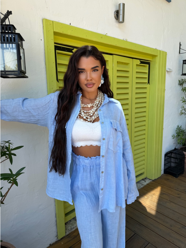 Риза лен Paros Sky Blue 