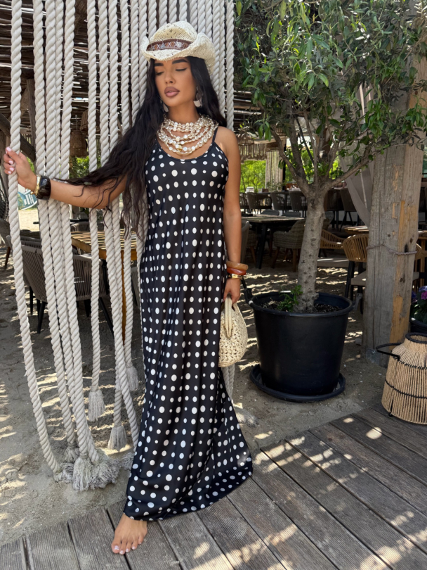 Рокля Berella Polka Black
