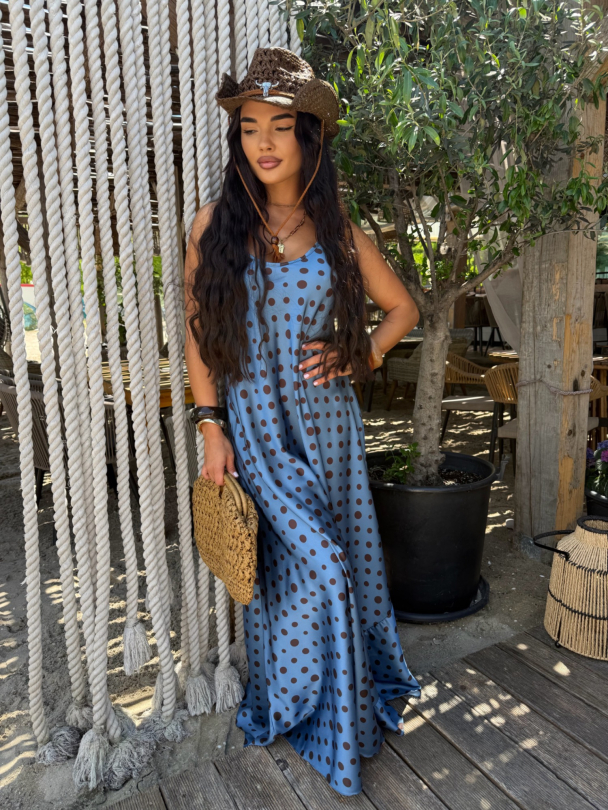 Рокля Berella Polka Blue 