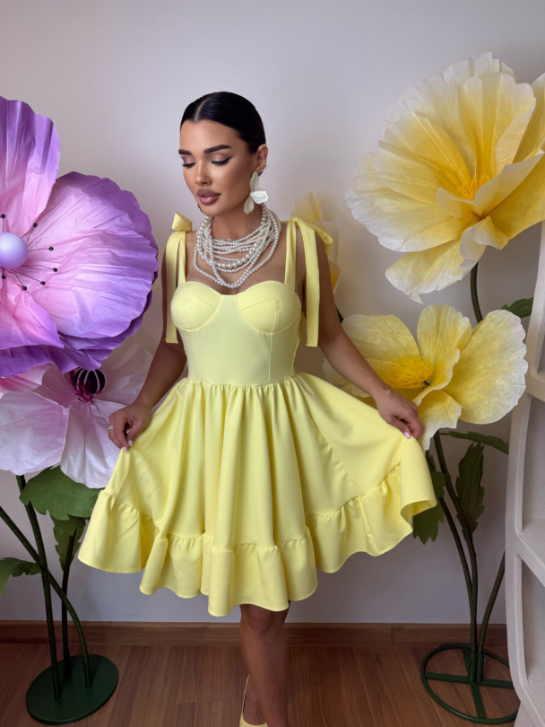 Рокля Semeys Butter Yellow