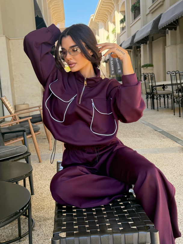 Суитшърт No Rules Deep Plum