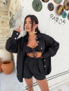 Къси панталонки лен Solara Coast Black 