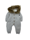 Плетен ескимос с пух My Baby Grey
