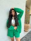 Къси панталони лен Azaria Palm Green