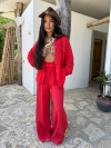 Панталон лен Paros Cherry Pop