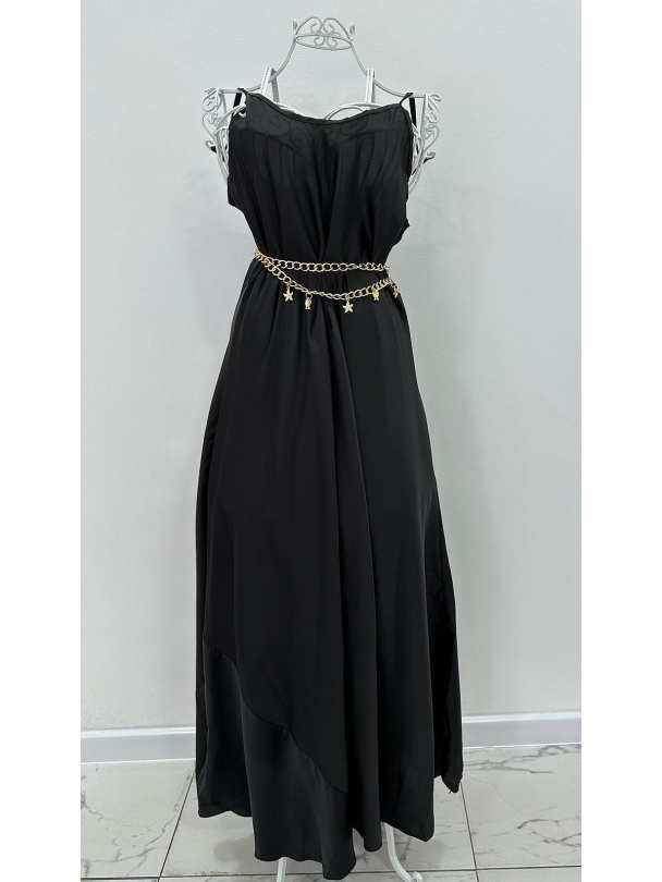 Черна рокля сатен Dubai
