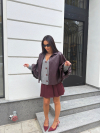 Кожена риза Fiorenza Burgundy