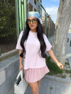 Тениска с шал Leonidas Baby Pink