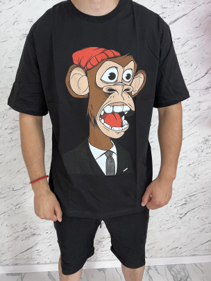 Черна мъжка тениска Monkeys