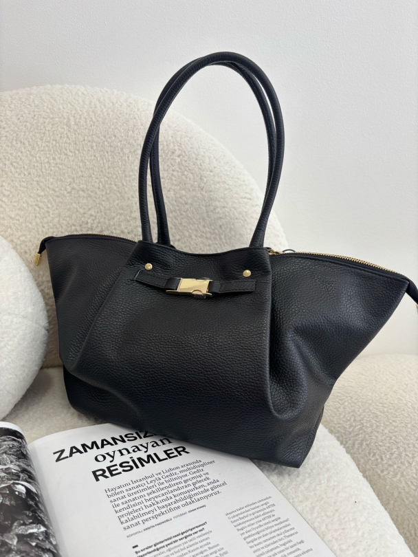 Чанта естествена кожа Stiletto Black