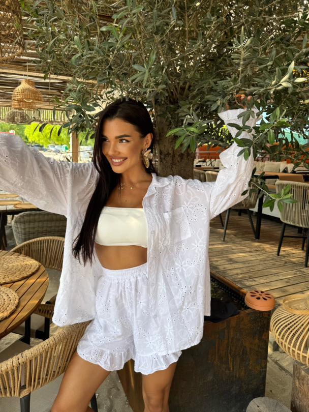 Къси панталонки Bubble Pop White