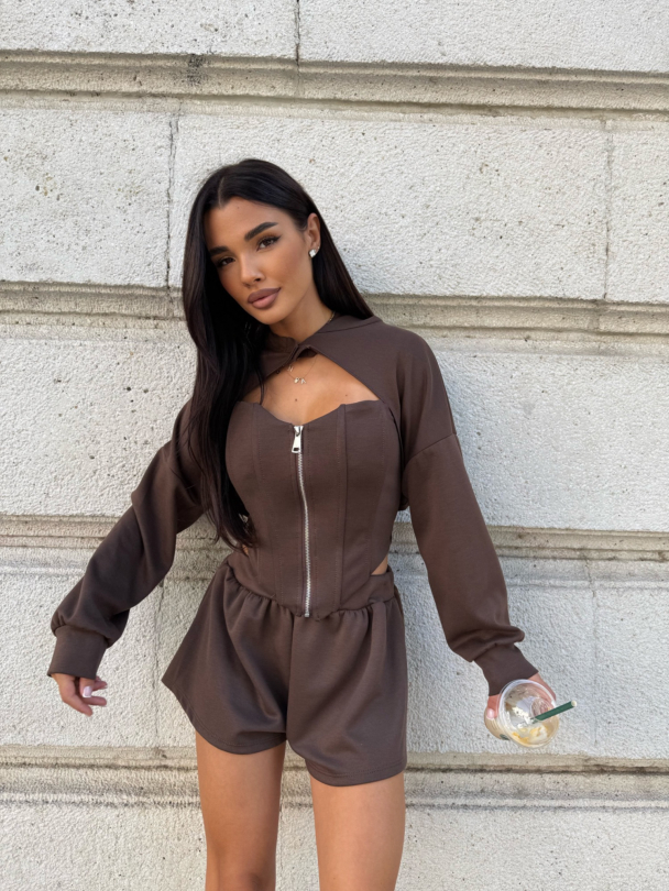 Къси панталонки Capella Coffee