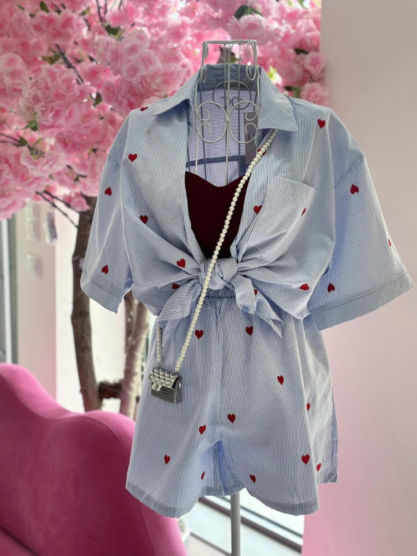 Къси панталонки Korellia Heart Blue