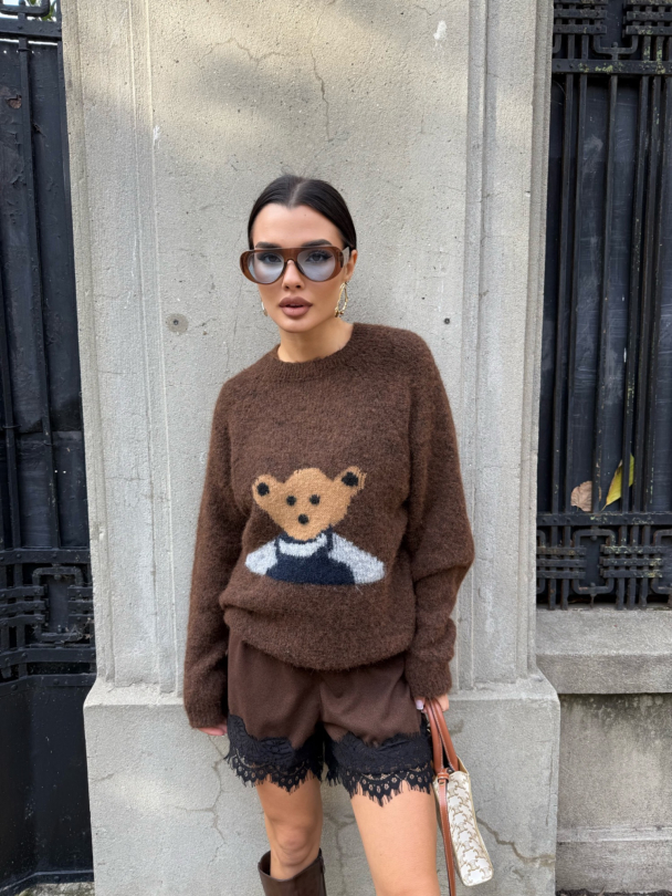 Къси панталонки с колан Amelora Chocolate