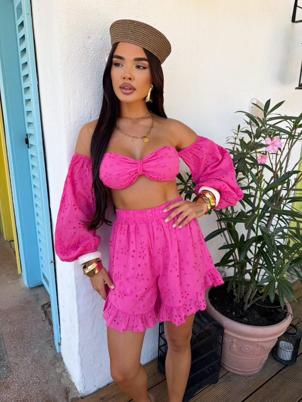 Къси панталонки San Domenico Flamingo Pink 