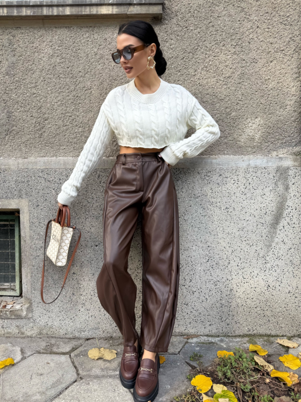 Кожен панталон Lysandra Chocolate