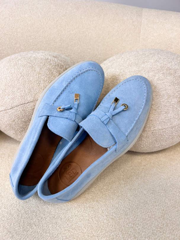 Мокасини естествен велур Loros Blue
