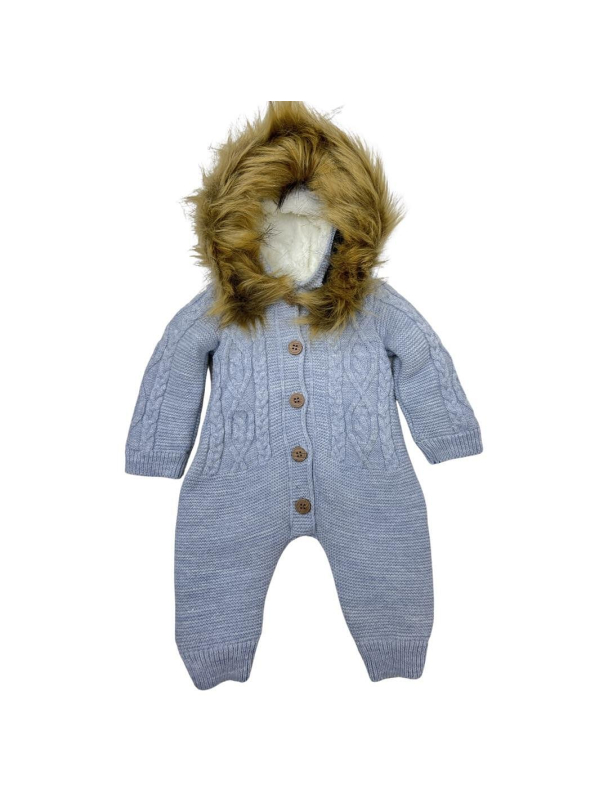 Плетен ескимос с пух My Baby Blue