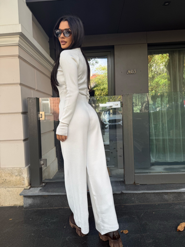 Плетен панталон Superior White