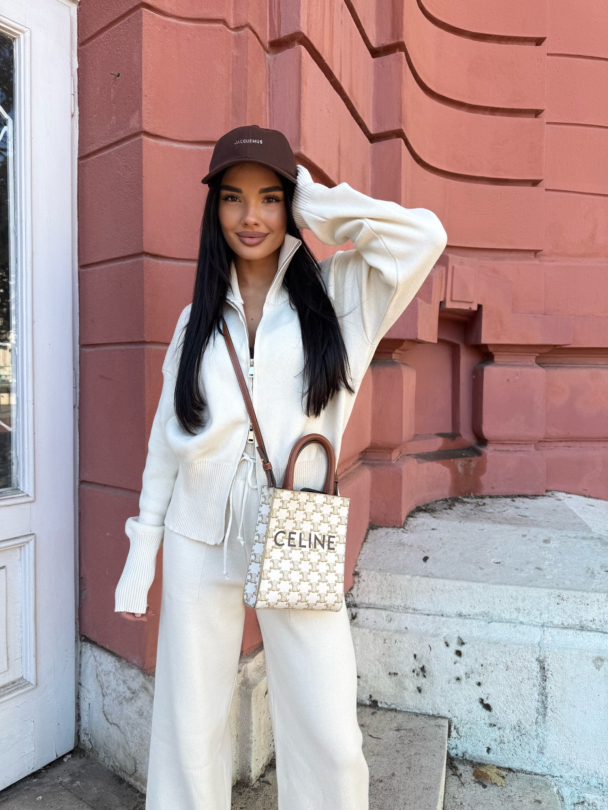 Плетен суитшърт Aura Vanilla