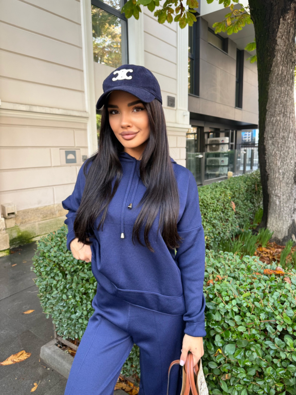 Плетен суитшърт Benitta Indigo