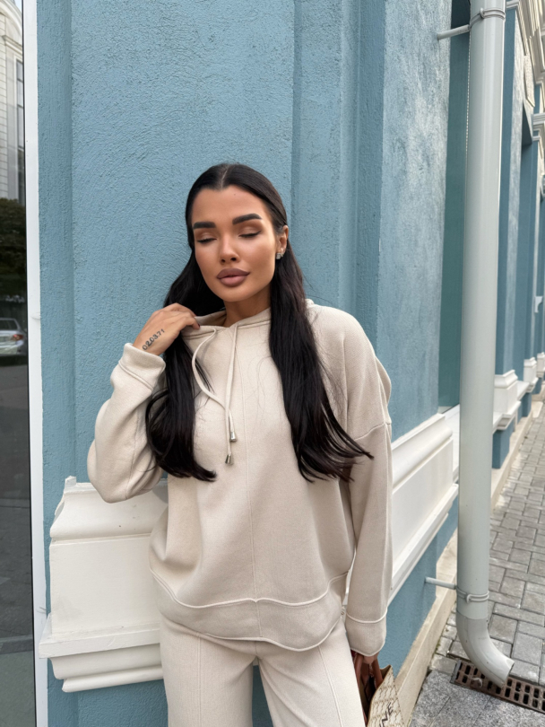 Плетен суитшърт Benitta Latte