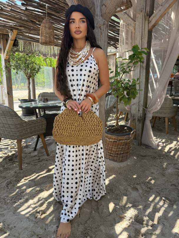 Рокля Berella Polka White