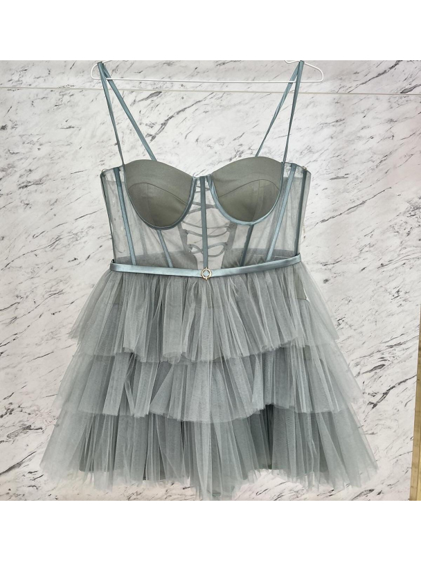 Рокля LBD Excluse Mint-Grey