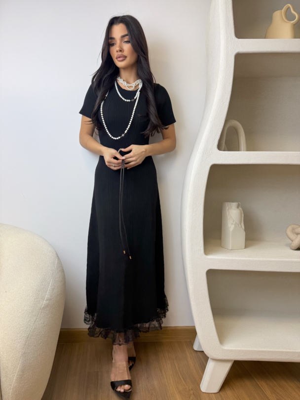 Рокля с колан Perifa Black