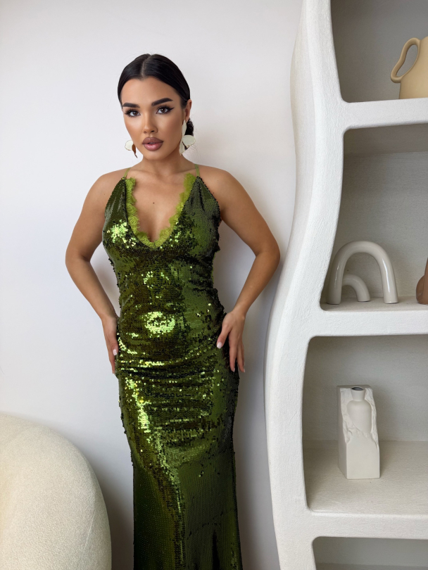 Рокля Stopped Olive