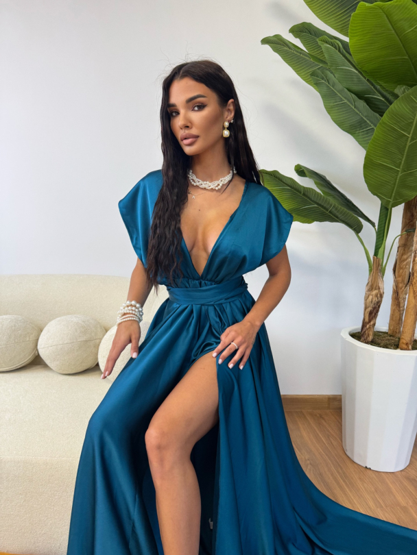 Рокля Timeless Sheen Petrol