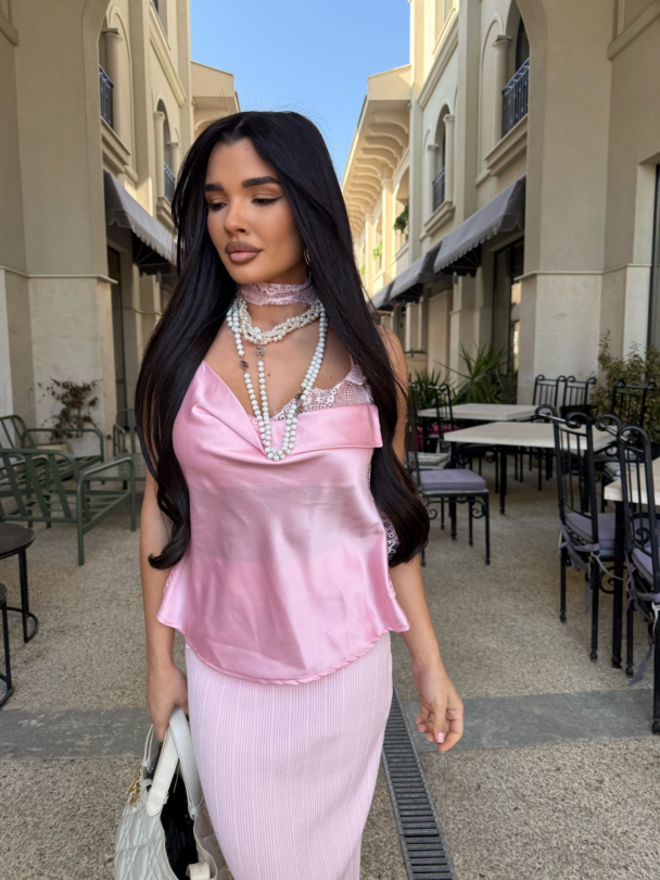 Сет потник и шал Kara Pink