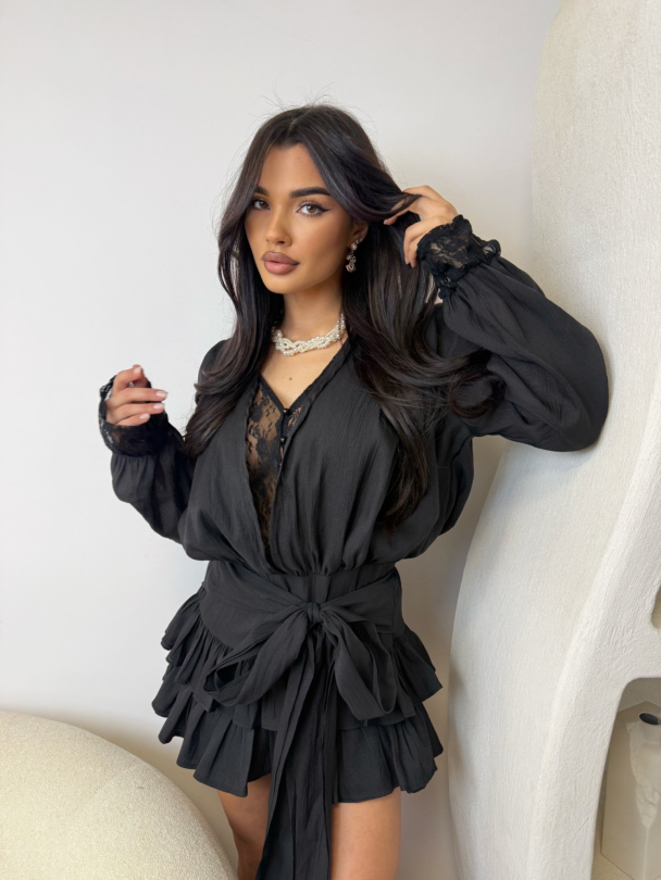 Сет рокля и панталонки Maison Jardin Black