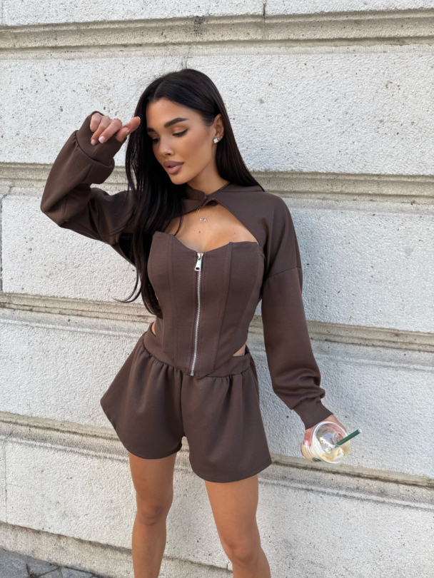 Сет топ и суитшърт Capella Coffee