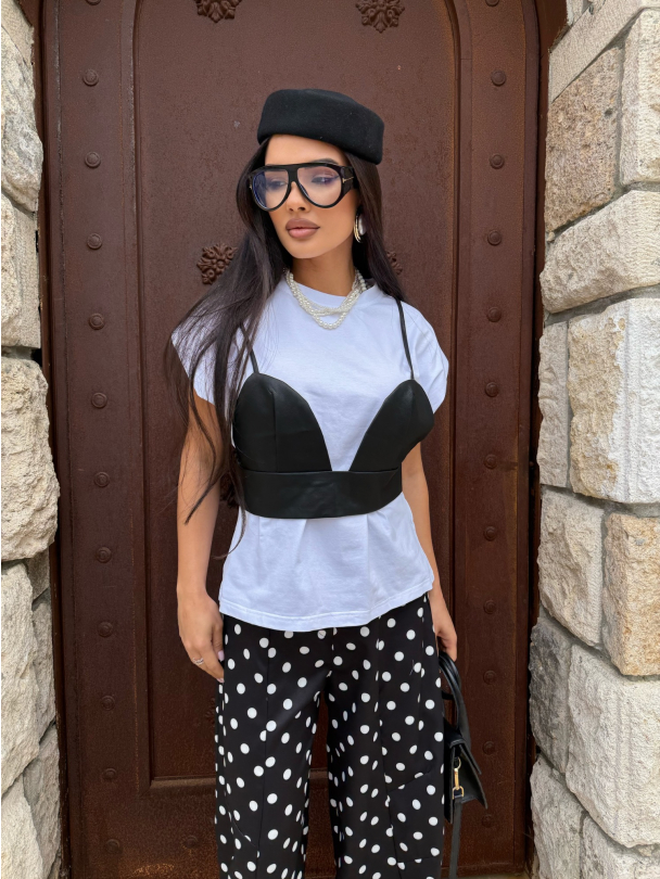 Сет топ и тениска Pompadour White