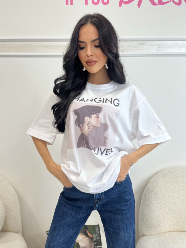 Тениска Changing Live White