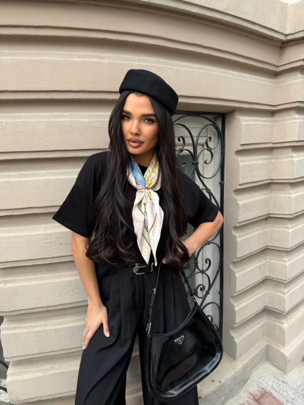 Тениска с шал Leonidas Black