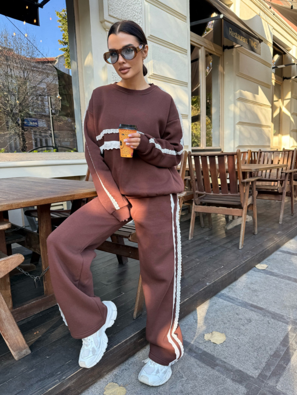 Ватиран панталон Peonella Chocolate